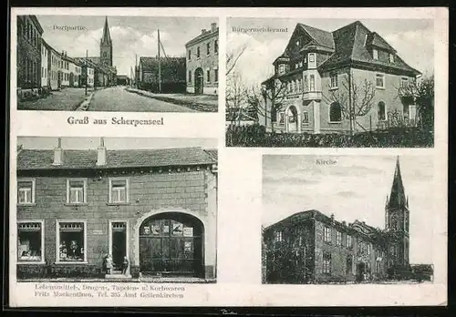 AK Scherpenseel, Bürgermeisteramt, Kirche, Dorfpartie