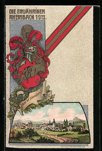 Künstler-AK Rheinbach, Die Einjährigen 1912, Absolvia