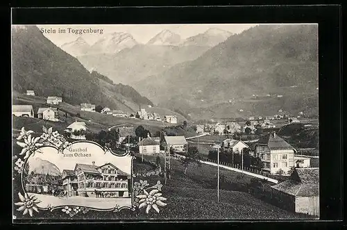 AK Stein i. Toggenburg, Ortsansicht, Gasthof z. Ochsen