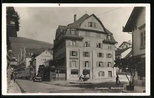 AK Ennetbaden, Hotel Post auf der Badstrasse