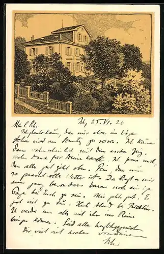 Lithographie Zürich, Haus Dr. med. Hans Trüb-Wolff, Schmelzbergstr. 28