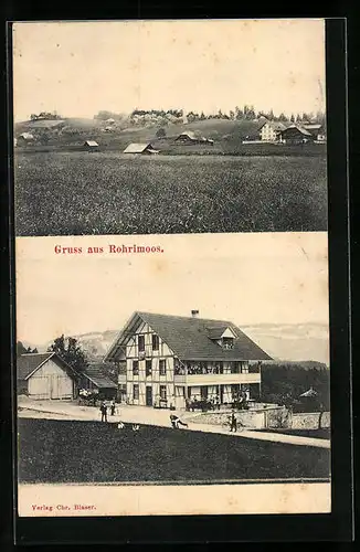 AK Rohrimoos, Blick auf das Gasthaus, Teilansicht vom Ort