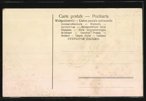 AK Kleeblatt mit Hufeisen, Vergissmeinnicht