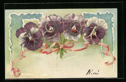 AK Jahreszahl 1901 mit Blumen