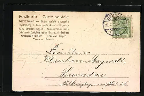 AK Osterei mit Blumen