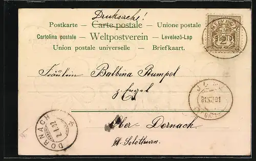 AK Jahreszahl 1902 mit Kleeblättern