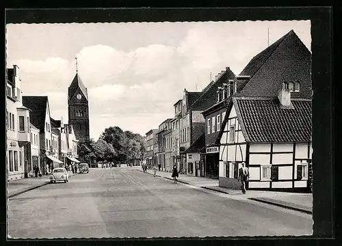 AK Langenfeld-Immigrath /Rhld., Solinger Strasse mit Kirche