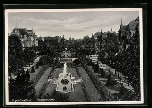 AK Krefeld /Rhein, Bismarckplatz aus der Vogelschau