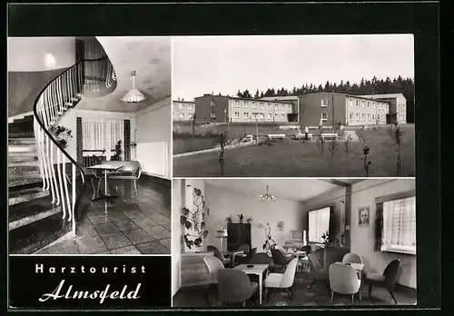 AK Almsfeld /Kr. Wernigerode, Bettenhäuser, Treppenaufgang und Klubraum