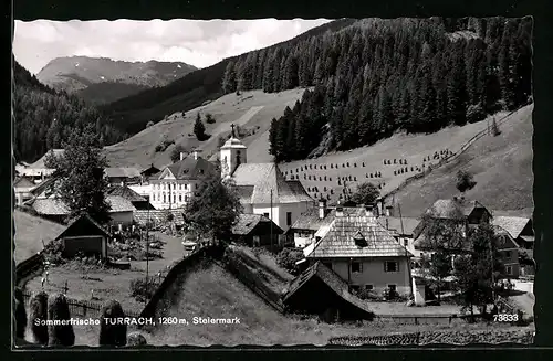 AK Turrach, Ortsansicht aus der Vogelschau