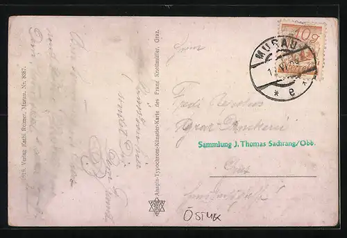 AK Murau, Ortsansicht aus der Vogelschau