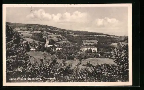 AK Stubenberg, Ortsansicht aus der Vogelschau