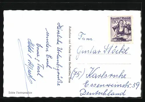 AK Gröbming, Ortsansicht aus der Vogelschau