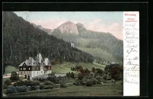 AK Mürzsteg, Blick auf das Kaiserl. Jagdschloss