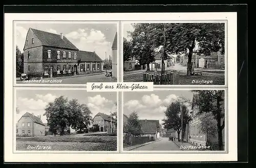 AK Klein-Göhren, Gasthof zur Linde, Dorfplatz, Dorfstrasse