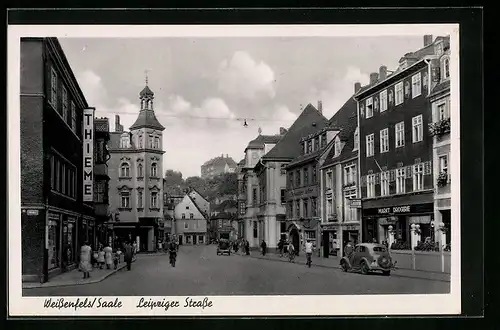 AK Weissenfels / Saale, Motiv aus der Leipziger Strasse