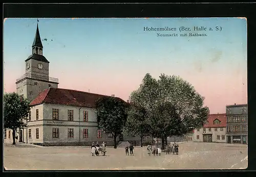AK Hohenmölsen b. Halle, Neumarkt mit Rathaus