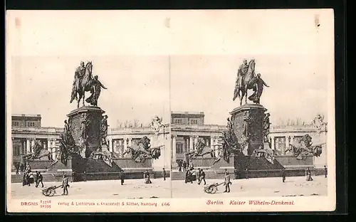 Stereo-AK Berlin, Partie am Kaiser Wilhelm-Denkmal