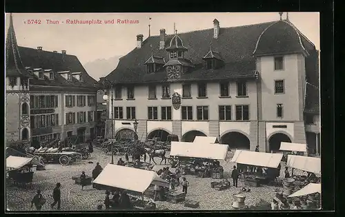 AK Thun, Rathausplatz und Rathaus