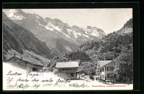AK Stachelberg /Lauterbrunnental, Teilansicht mit Bergkette