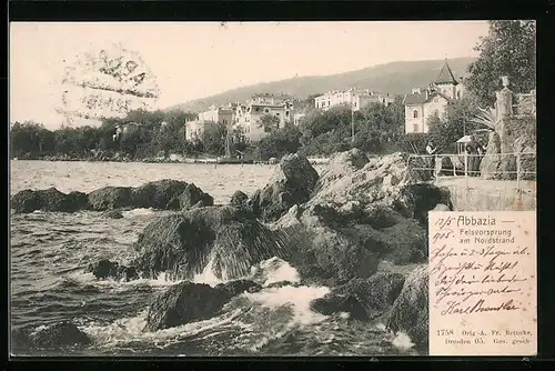 AK Abbazia, Felsvorspurng am Nordstrand