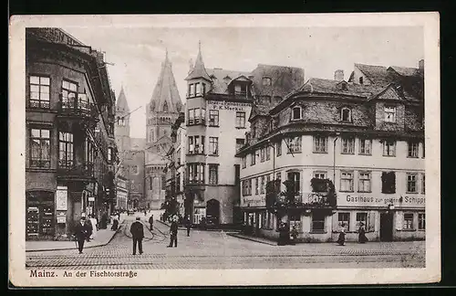 AK Mainz, Gasthaus zur goldenen Schippe an der Fischtorstrasse