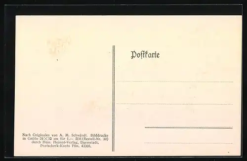 AK Scherenschnitt, Mann sitzt unterm Baum, Am Brunnen vor dem Tore