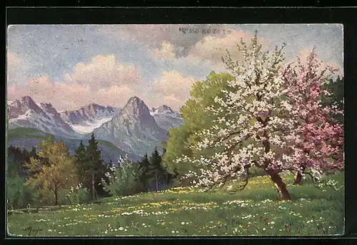 Künstler-AK Degi Nr. 1272: Frühling im Gebirge