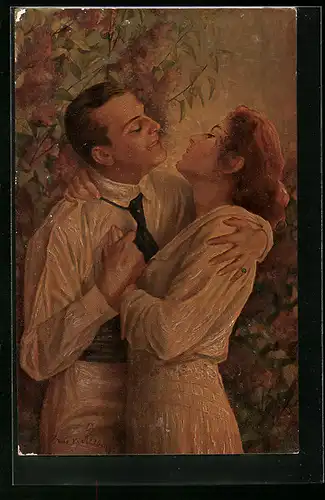 Künstler-AK Degi Nr. 582: Im Frühling des Lebens von A. v. Riesen, Ölgemälde-Imitations-AK