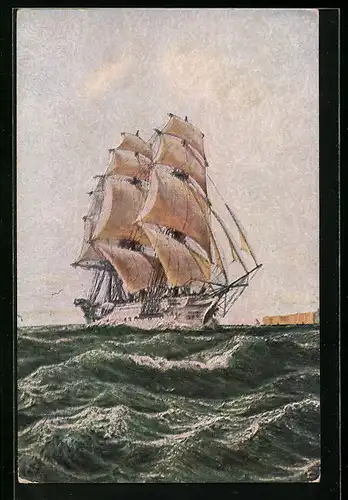 Künstler-AK Degi Nr. 1301: Schiff auf hoher See, Ölgemälde-Imitations-AK