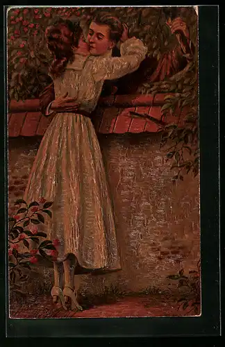 Künstler-AK Degi Nr. 1069: Nachbarskinder, Ölgemälde-Imitations-AK