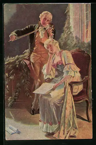 Künstler-AK Degi Nr. 911: Mozarts erste Liebe, H. Volkmer, Ölgemälde-Imitations-AK