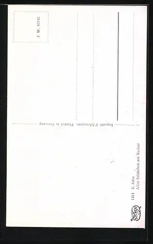 Künstler-AK Degi Nr. 1414: Altes Städtchen am Neckar, E. Jahn, Ölgemälde-Imitations-AK