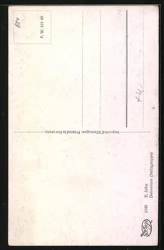 Künstler-AK Degi Nr. 1440: Dolomiten, Sellagruppe, E. Jahn, Ölgemälde-Imitations-AK