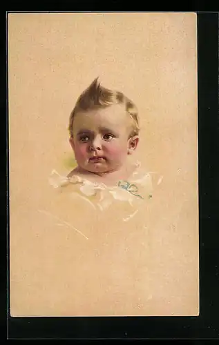 Künstler-AK Ludwig Knoefel: Kleinkind mit hochstehendem Haarzipfel