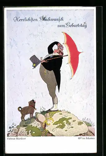 Künstler-AK Helmut Skarbina: 40 Grad im Schatten