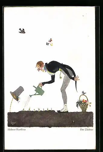 Künstler-AK Helmut Skarbina: Der Züchter