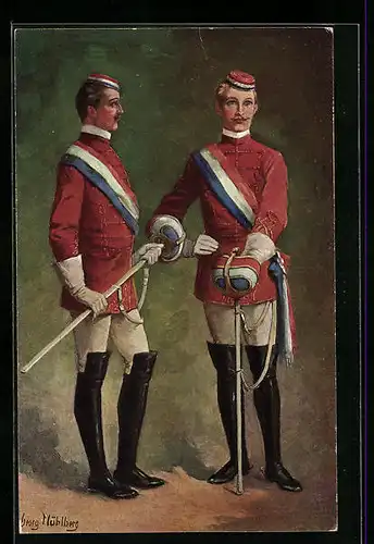 Künstler-AK Georg Mühlberg: Die Herren Chargierten