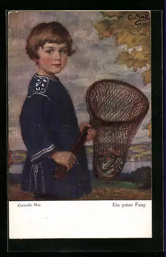 Künstler-AK Corneille Max: Ein guter Fang