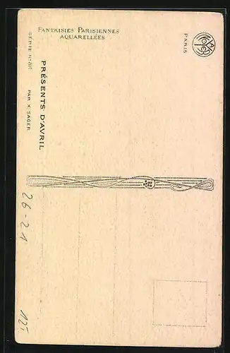 Künstler-AK Xavier Sager: Presents D`Avril