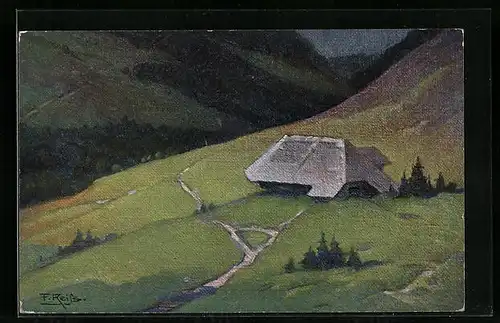 Künstler-AK Fritz Reiss: Sommer im Schwarzwald