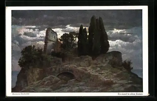 Künstler-AK Hermann Rüdisühli: Ruine aus alten Zeiten