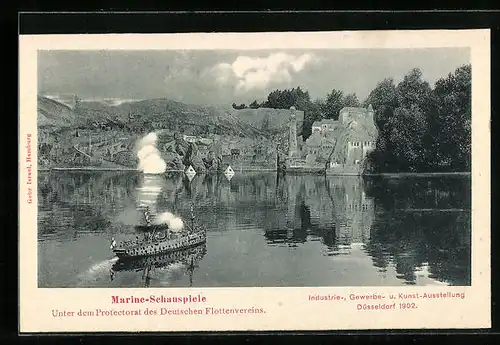 AK Düsseldorf, Industrie-, Gewerbe- und Kunst-Ausstellung 1902, Marine Schauspiel