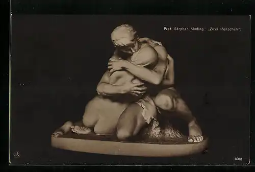 AK Plastik Zwei Menschen von Stephan Sinding