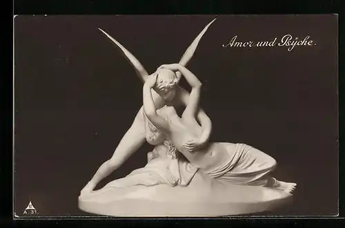 AK Plastik Amor und Psyche