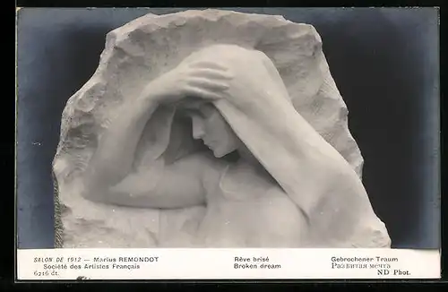 AK Plastik Gebrochener Traum, Salon de 1912