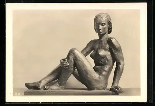 AK Bronze-Skulptur eines Mädchens, Adolf Abel-Berlin