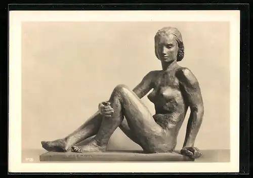 AK Bronze-Skulptur einer jungen Frau, Adolf Abel-Berlin