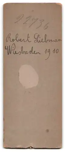 Fotografie Samson & Co, Wiesbaden, gr. Burgstr. 10, eleganter junger Mann mit Oberlippenbart im Stuhl sitzend