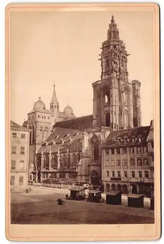 Fotografie L. Hartmann, Heilbronn, Ansicht Heilbronn, Partie am Marktplatz mit der Kiliankirche